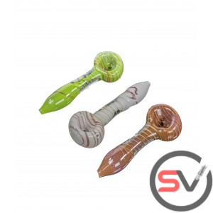 CLEAR BODY SWIRL DESIGN HAND PIPE 5inch 3CT/PK